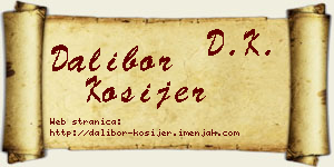 Dalibor Kosijer vizit kartica
